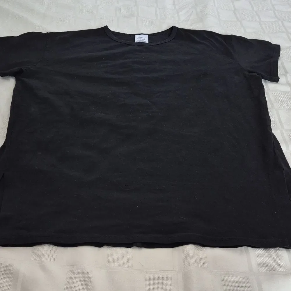 Women's Classic Black Short Sleeve Cotton Tee - Picture 11 of 16